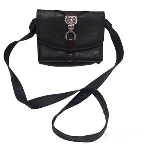 Brighton Black Pebble Leather Crossbody Wallet Purse